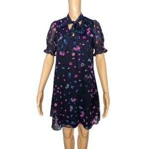 DKNY Floral Print Mini Shift Dress 6P